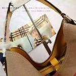 Burberry-0223-03 潮流時尚款來自星星的妳千頌依同款可拆式皮質斜背帶水桶包