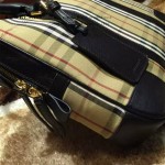 BURBERRY-0211 時尚經典款原版牛皮配PVC男士手拎斜挎電腦包