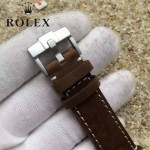 ROLEX-064 潮流男士鈦色潛水SUB系列黑色陶瓷圈皮帶款瑞士2836機芯腕錶