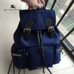 Burberry-0247-01 潮流時尚新款原單材質牛皮配防水紡布可以繡字中號雙肩包