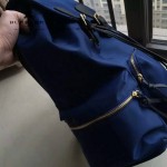 Burberry-0246-03 潮流時尚新款原單材質牛皮配防水紡布可以繡字大號雙肩包