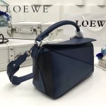 LOEWE 0160-07 專櫃時尚新款Puzzle Bag拼色系列原版小牛皮手提單肩包
