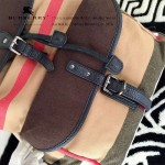 Burberry-0245 潮流時尚新款原版棉布搭配原版荔枝紋牛皮陳柏霖同款休閑書包