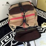 Burberry-0245 潮流時尚新款原版棉布搭配原版荔枝紋牛皮陳柏霖同款休閑書包