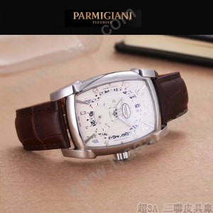 PARMIGIANI-01-3 商務男士兩針半系列閃亮銀配白底進口石英腕錶