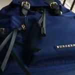 Burberry-0246-03 潮流時尚新款原單材質牛皮配防水紡布可以繡字大號雙肩包