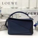 LOEWE 0160-07 專櫃時尚新款Puzzle Bag拼色系列原版小牛皮手提單肩包