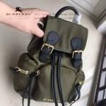 Burberry-0250-01 潮流時尚明星同步歐洲原版新款原單材質牛皮配防水紡布小號雙肩包