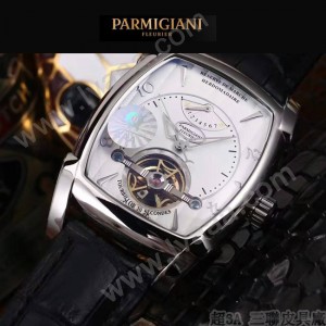 PARMIGIANI-05-5 爆款男士閃亮銀配白底天工甲版設計8N25自動機械腕錶