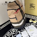 Burberry-0236 專櫃時尚新款Canvas系列原版格紋雙肩包