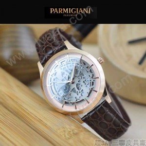 PARMIGIANI-07-2 時尚精品男士土豪金兩針設計全自動鏤空機械腕錶