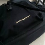 Burberry-0246 潮流時尚新款原單材質牛皮配防水紡布可以繡字大號雙肩包