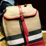 Burberry-0236-01 專櫃時尚新款Canvas系列原版格紋雙肩包