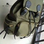 Burberry-0247-02 潮流時尚新款原單材質牛皮配防水紡布可以繡字中號雙肩包