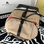 Burberry-0236 專櫃時尚新款Canvas系列原版格紋雙肩包