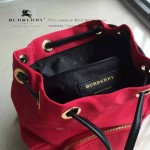 Burberry-0250-02 潮流時尚明星同步歐洲原版新款原單材質牛皮配防水紡布小號雙肩包