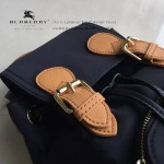 Burberry-0250 潮流時尚明星同步歐洲原版新款原單材質牛皮配防水紡布小號雙肩包