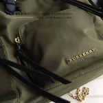 Burberry-0246-02 潮流時尚新款原單材質牛皮配防水紡布可以繡字大號雙肩包