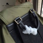 Burberry-0246-02 潮流時尚新款原單材質牛皮配防水紡布可以繡字大號雙肩包