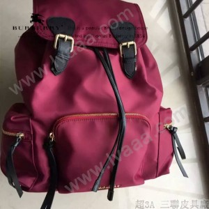 Burberry-0246-04 潮流時尚新款原單材質牛皮配防水紡布可以繡字大號雙肩包