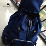 Burberry-0246-03 潮流時尚新款原單材質牛皮配防水紡布可以繡字大號雙肩包