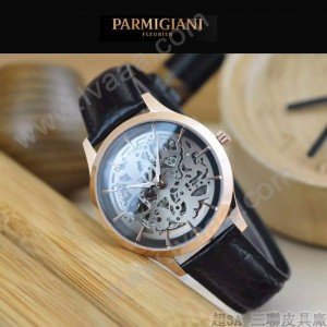 PARMIGIANI-07-7 時尚精品男士土豪金兩針設計全自動鏤空機械腕錶