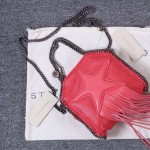Stella McCartney-02-01 斯特拉超纖面料搭配超長流蘇五角星經典款小號流蘇包