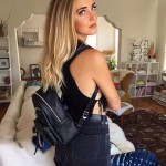 Chiara Ferragni-02 米蘭時尚博主眨眼睛設計黑色中號雙肩包書包