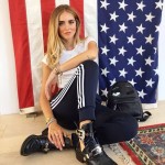 Chiara Ferragni-02 米蘭時尚博主眨眼睛設計黑色中號雙肩包書包