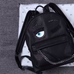 Chiara Ferragni-01 米蘭時尚博主眨眼睛設計黑色大號雙肩包書包