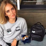Chiara Ferragni-02 米蘭時尚博主眨眼睛設計黑色中號雙肩包書包
