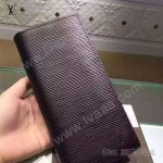 LV M60622 歐美時尚商務男士BRAZZA黑色水波紋長款西裝夾錢包