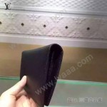 LV M60622 歐美時尚商務男士BRAZZA黑色水波紋長款西裝夾錢包