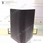 LV M60622 歐美時尚商務男士BRAZZA黑色水波紋長款西裝夾錢包