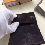 LV M91556 潮流時尚新款黑色鱷魚紋原版皮兩折卡片夾