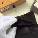 LV M91556 潮流時尚新款黑色鱷魚紋原版皮兩折卡片夾