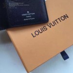 LV M91556 潮流時尚新款黑色鱷魚紋原版皮兩折卡片夾