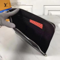 LV-00021 早春新款LV&Superme合作款黑色水波紋原版皮手拿包