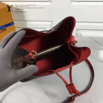 LV M44022-3 春夏系列Neonoe老花配紅色原版皮單肩水桶包