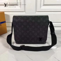 LV M44000 官網同步男士DISTRICT黑花原版皮小號單肩斜挎包