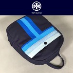 Tory Burch-002 托里伯奇女士新款帆布拼色條雙肩包書包