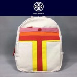 Tory Burch-002-2 托里伯奇女士新款帆布拼色條雙肩包書包