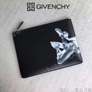 Givenchy-0013 潮流男士灌籃高手印花牛皮薄款手拿包