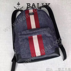BALLY-005 正品防水尼龍配皮男士雙肩包
