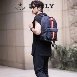 BALLY-005 正品防水尼龍配皮男士雙肩包