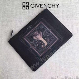 Givenchy-0013-2 潮流男士眼鏡蛇十字紋牛皮薄款手拿包