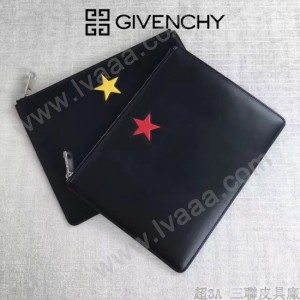 Givenchy-0013-3 潮流男士五角星牛皮薄款手拿包