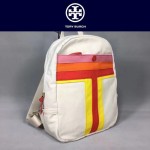 Tory Burch-002-2 托里伯奇女士新款帆布拼色條雙肩包書包