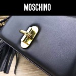 moschino-039 鬼爪鏈條流蘇包意大利進口山羊皮金屬混合編織單肩斜挎包