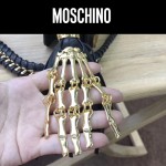 moschino-039 鬼爪鏈條流蘇包意大利進口山羊皮金屬混合編織單肩斜挎包